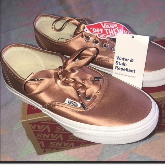 Vans Shoes Authentic Satin Lux Rose Cooper White Water Stain